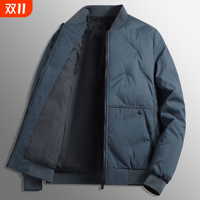 2025冬季新款鸭绒男士羽绒服棒球男轻薄保暖户外休闲外套衣鹅绒