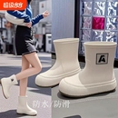 女款 时尚 雨鞋 成人中筒2024款 子 防滑防水鞋 加绒雨靴不累脚洋气鞋