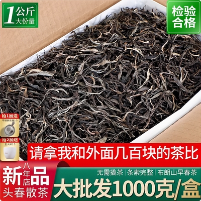 老班章普洱茶生茶云南古树散装茶口粮茶头春生普洱茶叶自己喝布朗