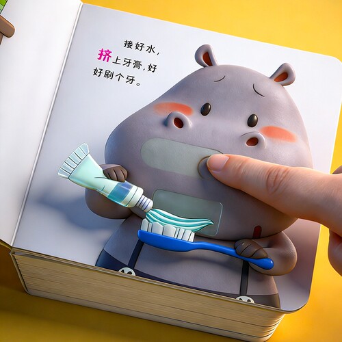 幼儿宝宝推拉书好习惯养成绘本机关书一到两岁儿童立体翻翻书益智玩具书启蒙认知早教书籍游戏书精装硬壳撕不烂亲子互动识字专注力