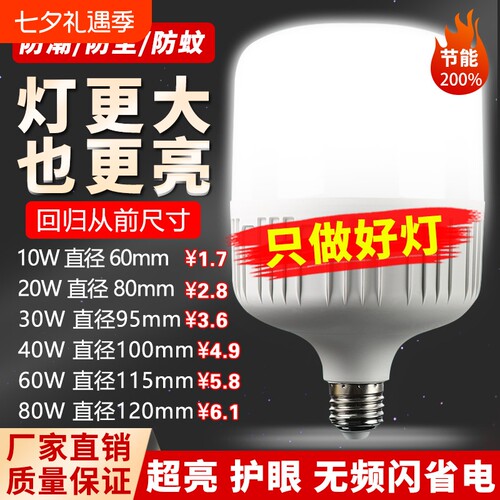超亮节能耐用led灯泡E27螺口