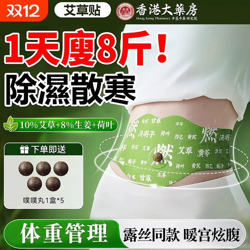 艾灸肚脐贴艾草燃贴去湿胖祛湿排毒排体内湿寒瘦肚子正品湿气山野