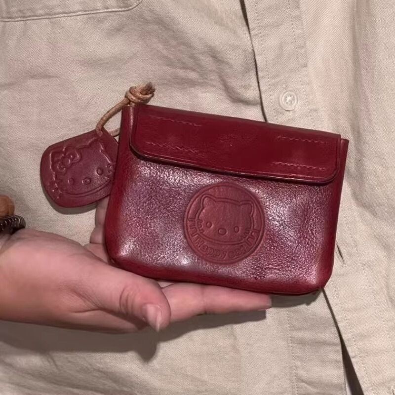 HelloKitty皮质零钱包女可爱迷你便携耳机钥匙证件随身小卡