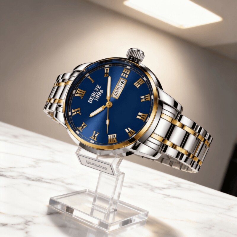 镂空男士手表男正品名牌全自动非机械表钢带男款商务防水石英腕表