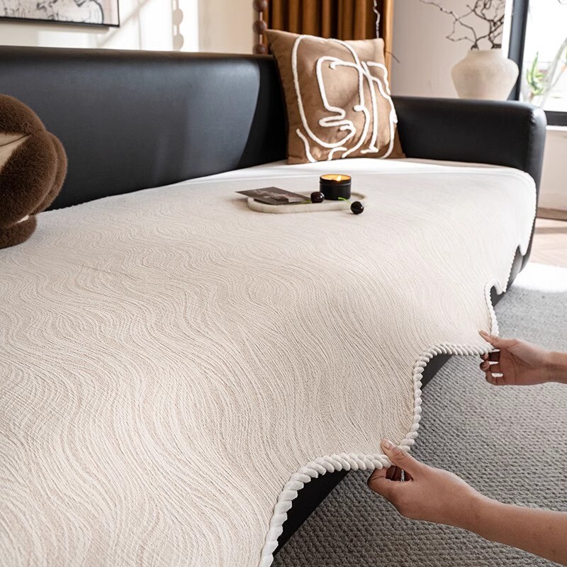 2025新款法式奶油风异形雪尼尔沙发垫一片式轻奢高级感沙发坐垫子