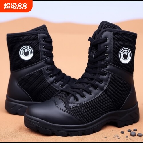 高筒夏季黑色作战靴男|千人加购