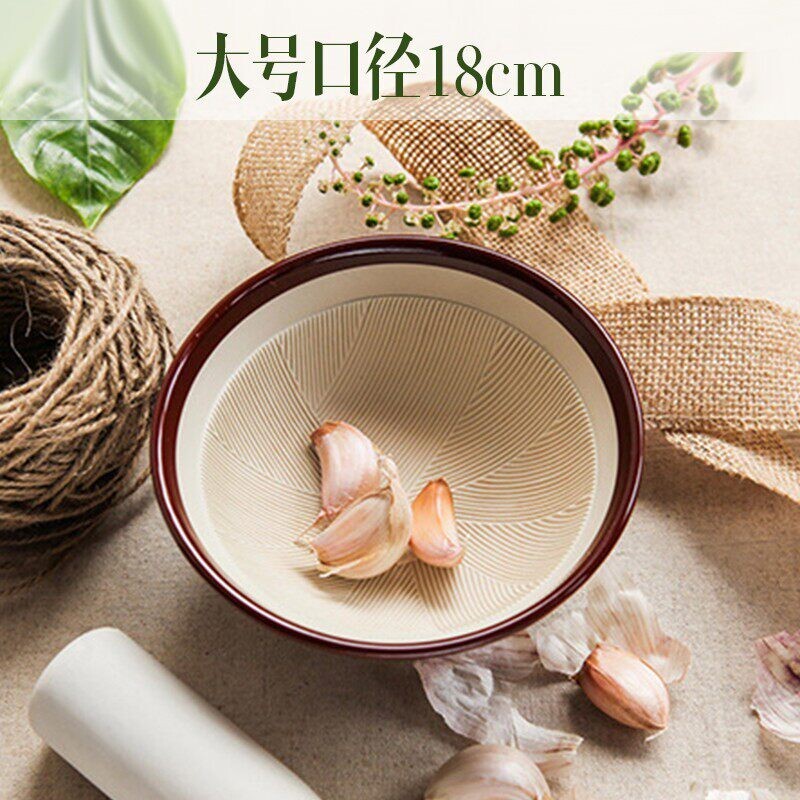 陶瓷大号研磨碗宝宝辅食餐具果蔬米糊肉泥蒜碾磨碗食物手动打磨器