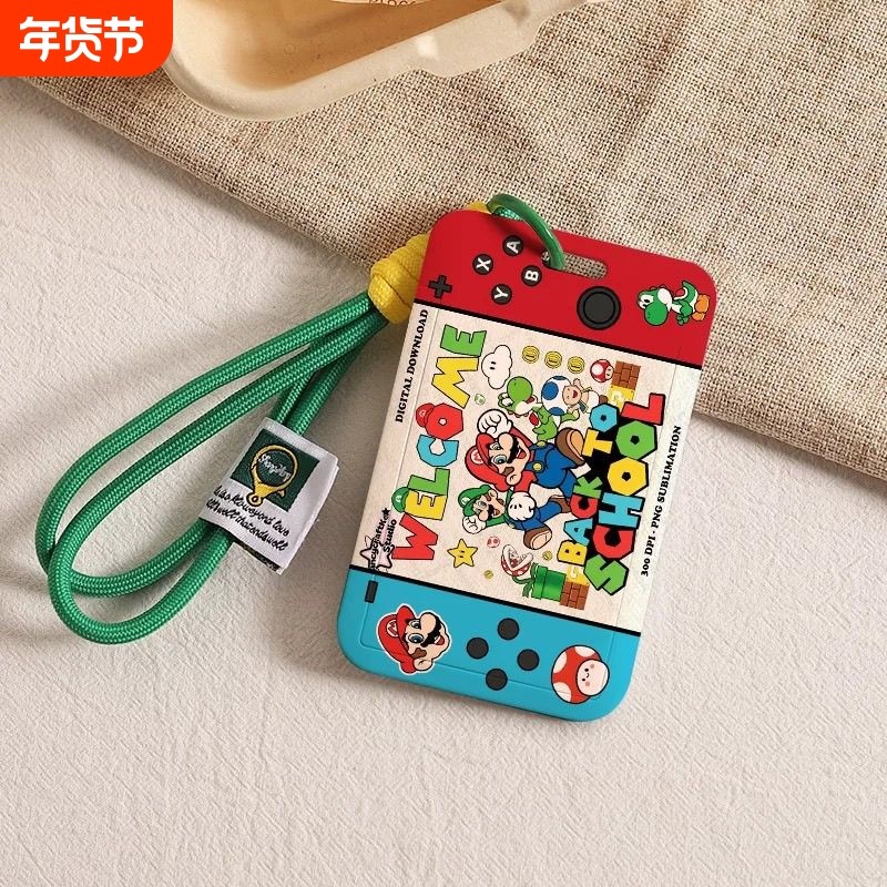 马里奥卡通NFC感应卡套学生滑盖卡套饭卡地铁电瓶车小区卡包学生卡