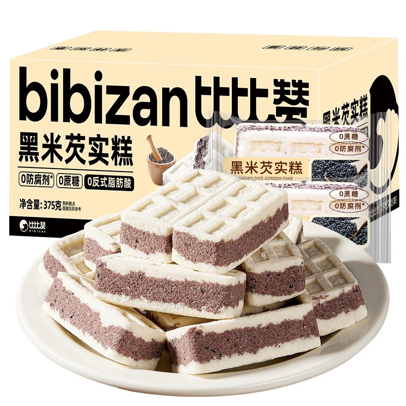 比比赞黑米芡实糕375gx1箱