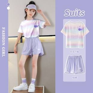 女童运动速干衣套装新款夏季跑步羽毛球训练服大童儿童网球服