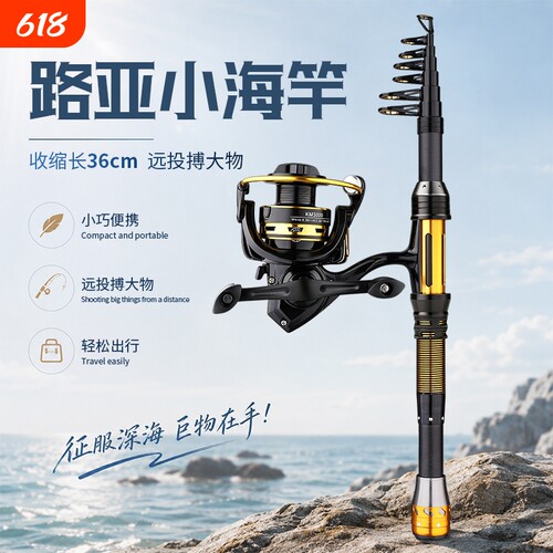 路亚杆小海杆收缩36cm短节竿溪流
