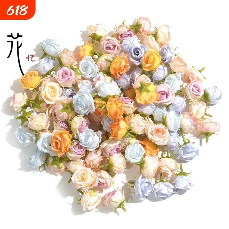 仿真小玫瑰花朵森系簪花diy客厅装饰配件假花婚庆拍照绢花新娘