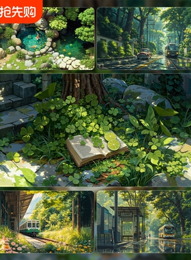风景绿色鼠标垫超大护眼绿植治愈系书房田野办公桌垫护腕书桌垫子