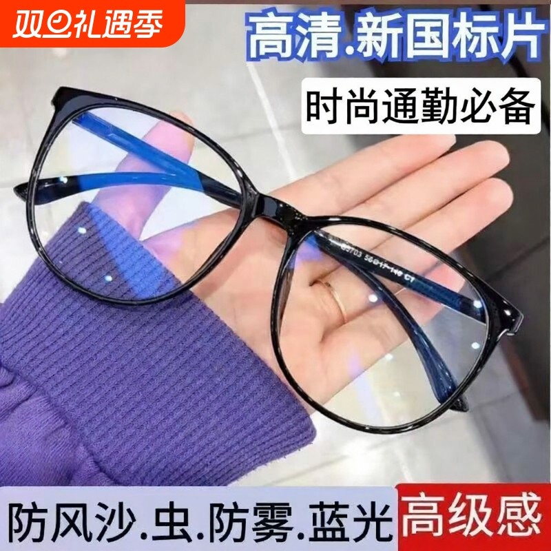 防风沙眼镜护目镜防虫韩版骑车专用高档防护平光镜大框显瘦防蓝光