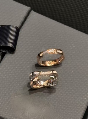 高版本精工摩斯密码双环戒指女情侣对戒小众设计高级感送女友礼物