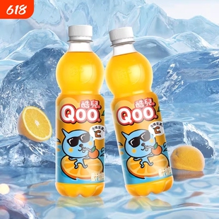 可口可乐美汁源Qoo酷儿橙汁450ml含维生素C的果汁果粒瓶装饮料