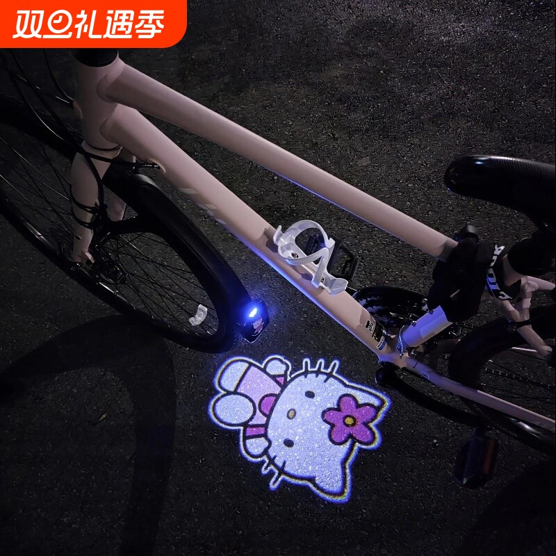 自行车投影灯山地电动车夜间骑行灯单车装饰小配件车载迎宾灯