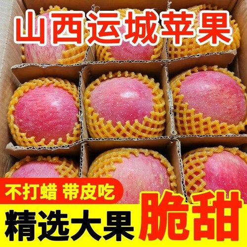 山西运城丑苹果脆甜红富士苹果冰糖心脆甜多汁红富士苹果整箱批发