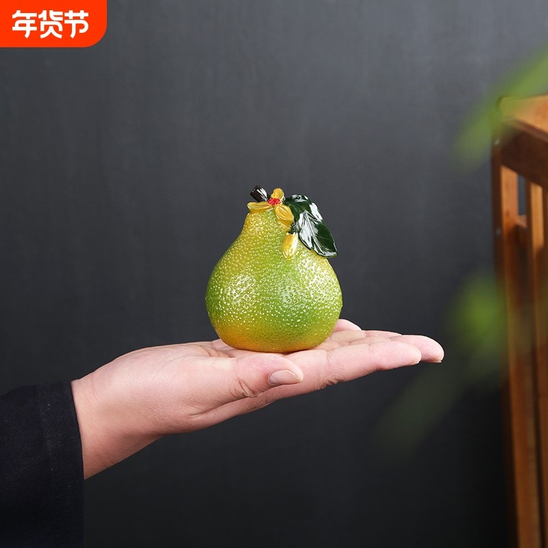 茶具茶桌茶台树脂草莓水果变色茶宠摆件柚子精品可养白菜茶玩批发