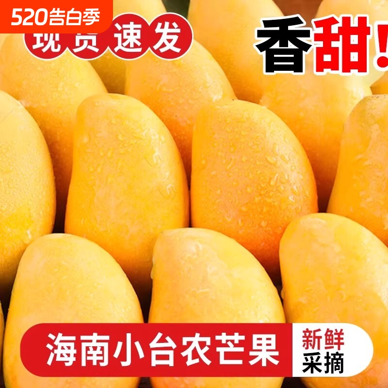 海南小台农芒果新鲜水果当季整箱时令应季热带特产大果甜10包邮斤