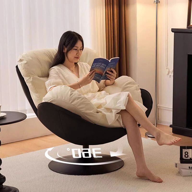 北欧单人旋转沙发椅现代简约家用客厅阳台卧室休闲椅轻奢懒人摇椅