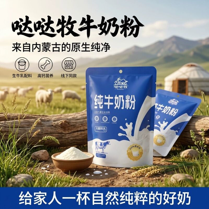 哒哒牧纯牛奶粉独立包装20g*30条