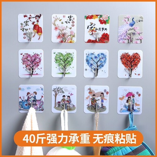 免打孔挂钩强力粘胶贴墙壁壁挂承重门后钩子厨房挂勾无痕粘钩粘贴
