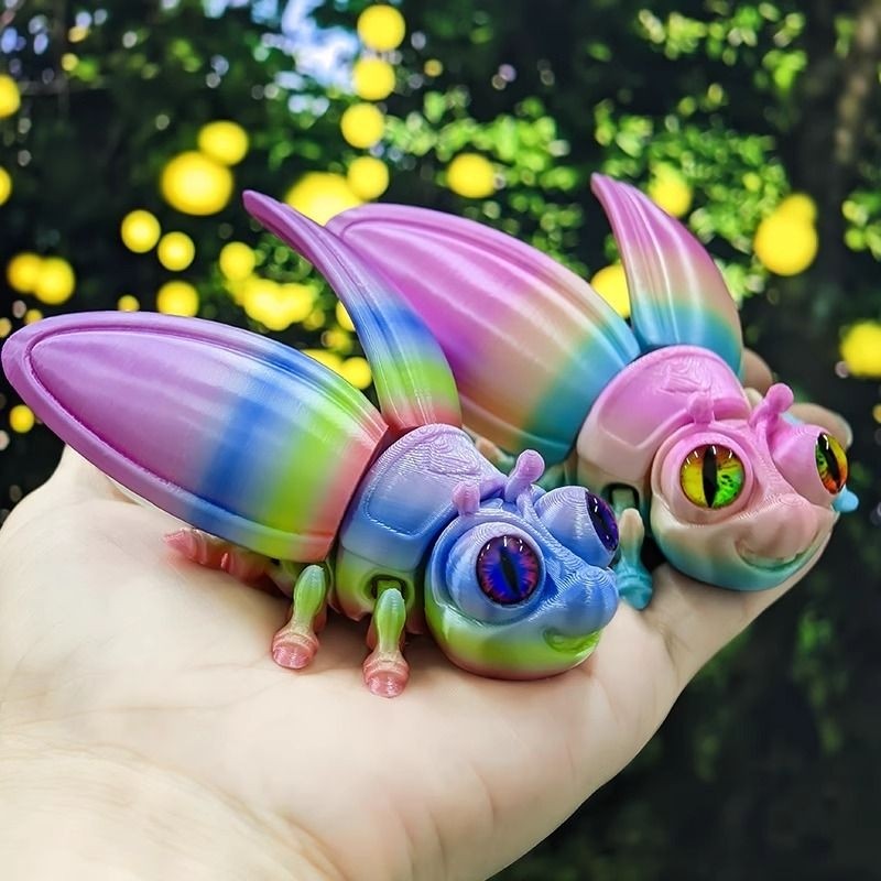 仿真动物夜光发光萤火虫3D打印摆摊地摊热卖模型手办玩具礼物昆虫