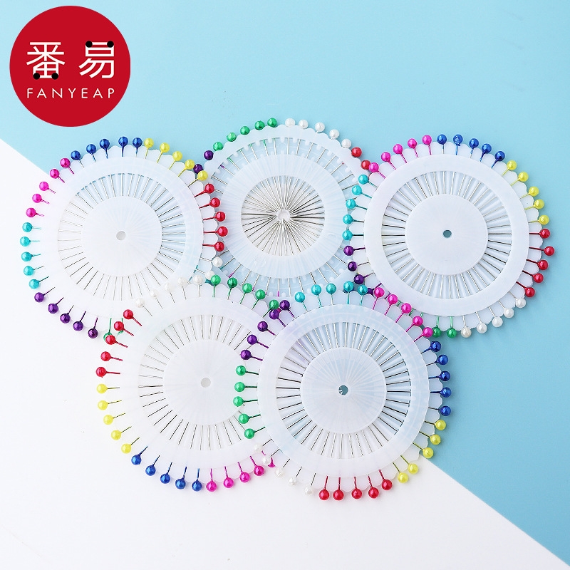 大头针/定位AA1sn0-裁缝珠针彩色手工立裁固定针定型珠光缝纫针