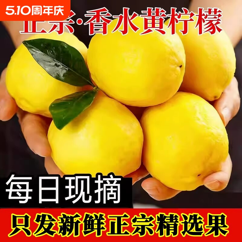 四川黄柠檬香水柠檬新鲜非安岳一级当季奶茶店专用10斤水果现摘
