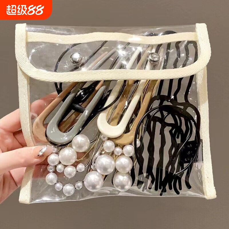懒人簪子盘发器u型发簪珍珠丸子头盘发工具插梳编发神器发夹发卡