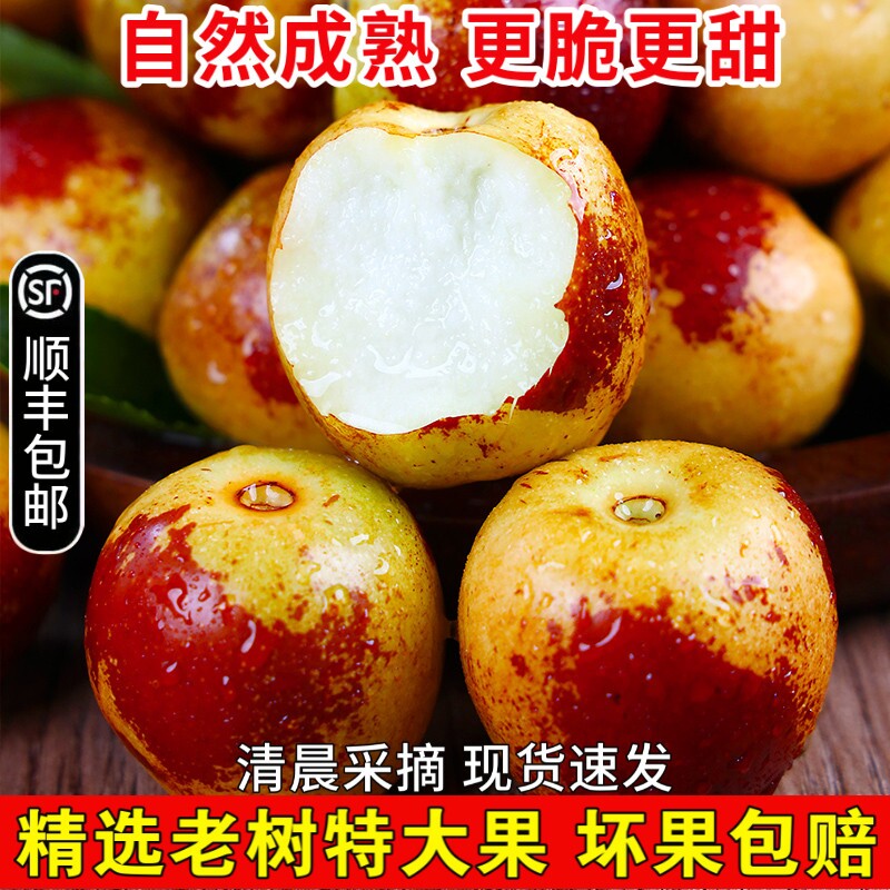 冬枣新鲜脆甜冰糖特大枣子红枣当季水果顺丰产自陕西大荔