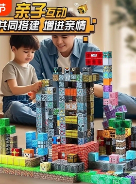 MC我的世界磁力方块3-6岁益智拼图2025新款儿童礼物拼装周边磁吸