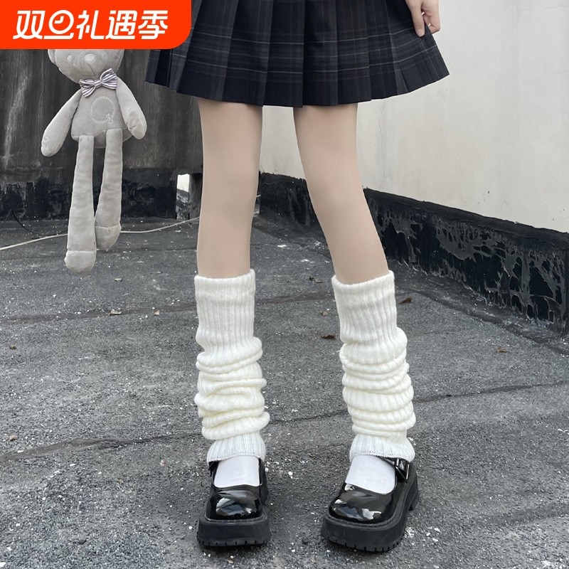 堆堆袜针织袜套原宿风y2k辣妹亚文化日系jk学院风宽松小腿袜灰色