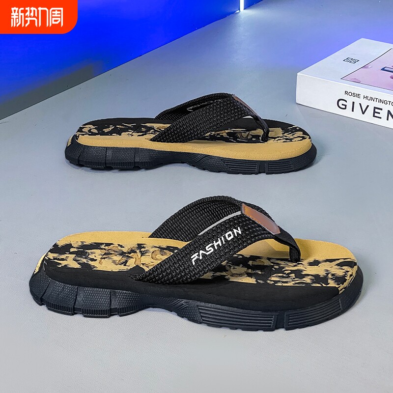 夏季男士拖鞋青春潮流厚底外穿凉拖大码防滑耐磨沙滩夹脚人字拖男
