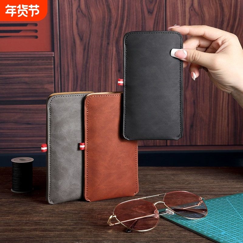 多功能眼镜盒高级感男便携ins复古软皮近视太阳眼睛墨镜女收纳袋