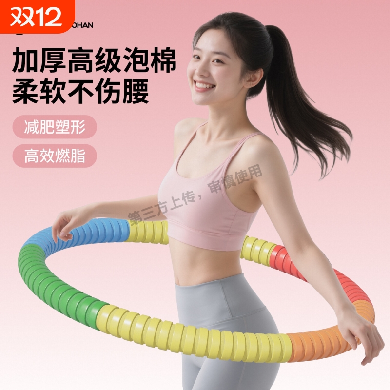 马卡龙呼啦圈女瘦肚子收腹加重减肥不伤腰燃脂减小腹成人健身器材