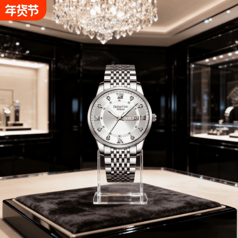 瑞士同款青少年初高中学生手表男款简约潮流全自动机械防水石英表