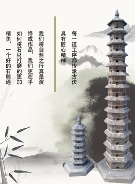 石塔摆件天然青雕文昌头
