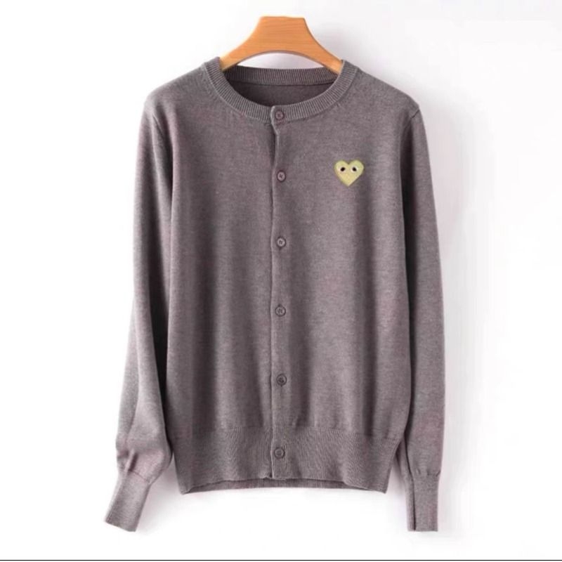 日系保玲羊毛开衫女针织衫爱心