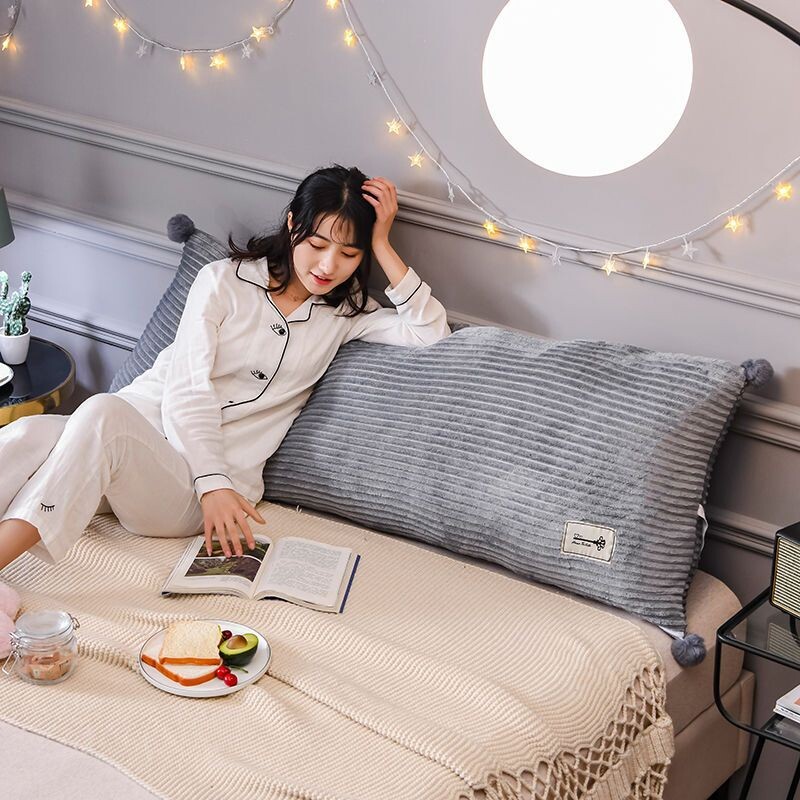 新款ins魔法绒床头靠垫双人靠枕榻榻米靠背可拆洗色卧室抱枕垫厂