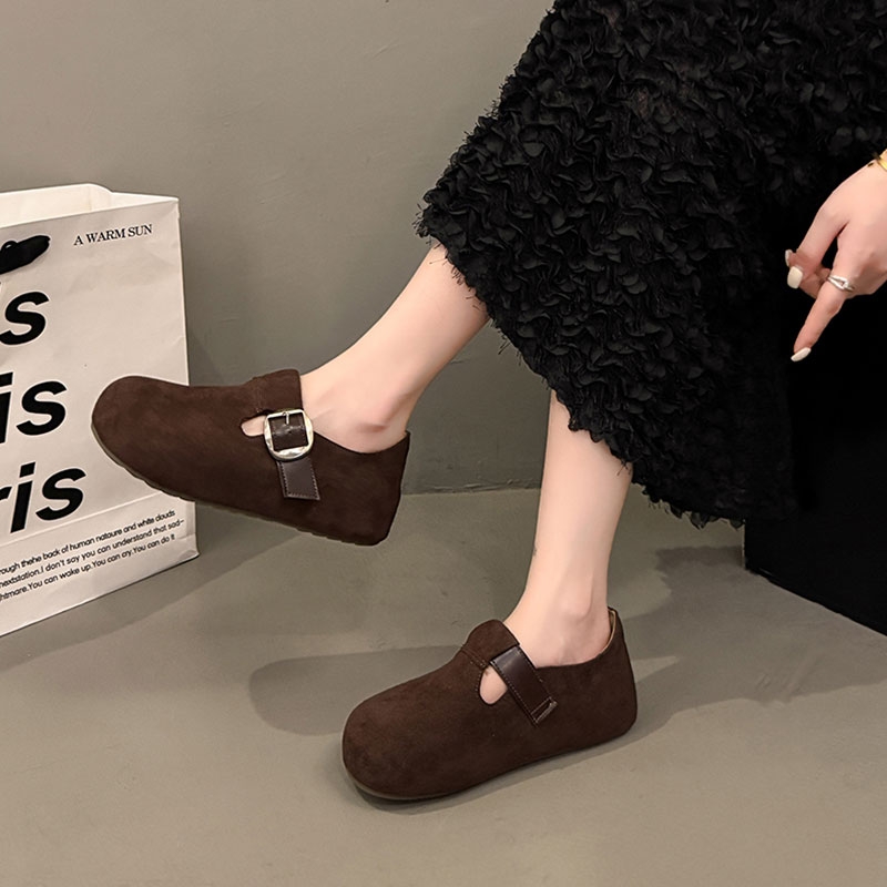 内增高厚底勃肯鞋女2025秋季新款一脚蹬豆豆鞋博肯单鞋乐福鞋鞋子