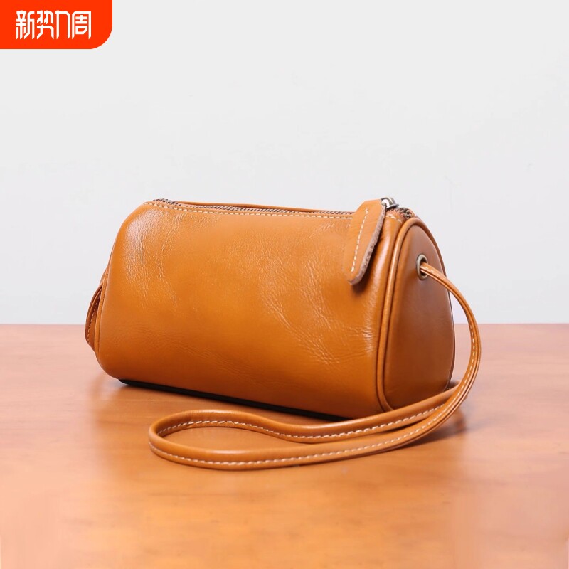 头层牛皮包包女2025新款女包手机包单肩斜挎包女枕头小包真皮百搭