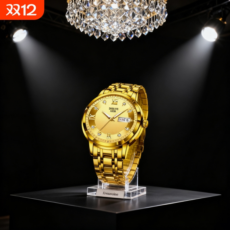 手表男款防水高级感全自动男表数字双日历防水腕表男机械风全自动