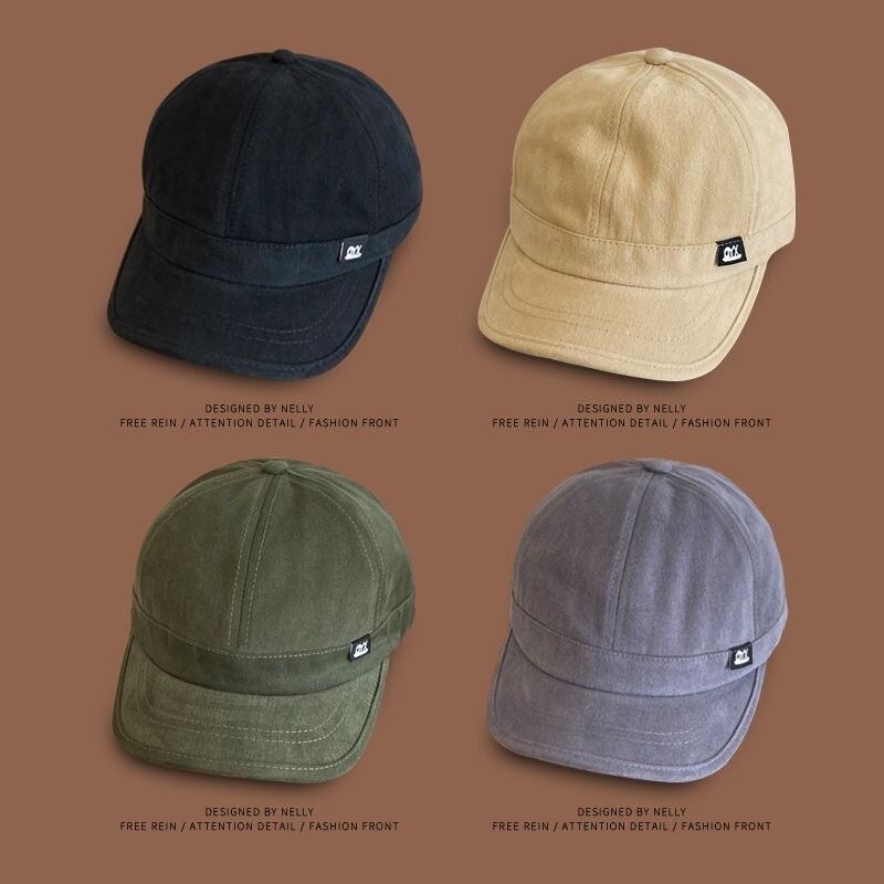 日系复古短檐软顶鸭舌帽子男士夏季韩版街头嘻哈棒球帽女百搭潮流