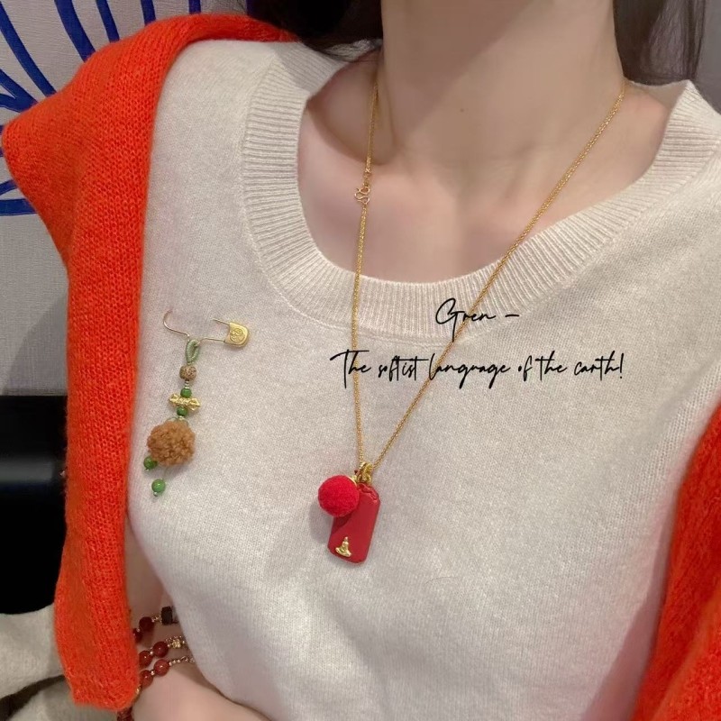 新年朱砂无事牌镶嵌佛像毛球吊坠红色项链毛衣链碎骨链时尚秋冬女,饰品/流行首饰/时尚饰品新,项链,淘宝优惠券,粉丝福利购,淘宝优惠卷