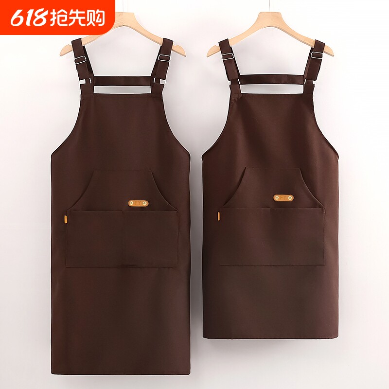 透气背带加大款围裙厨房餐饮专用套袖工作服时尚防污韩版纯色简约