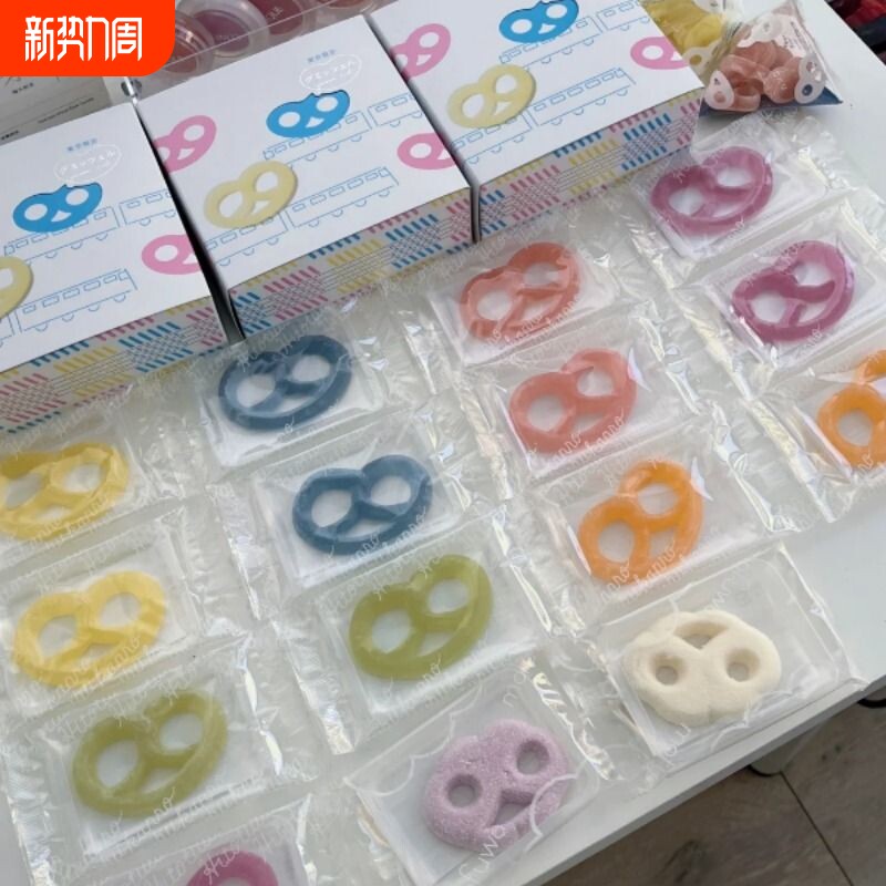 日式零食原宿甘乐蝴蝶结糖果香浓郁kanaro软糖琥珀糖声控咀嚼音