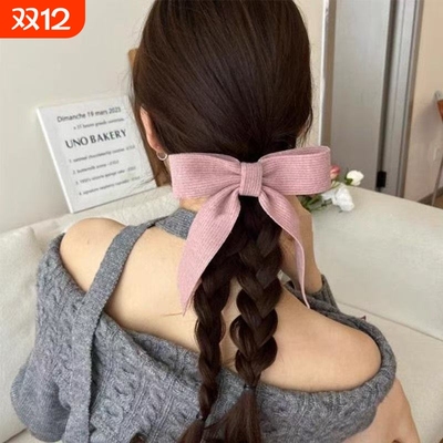 新年超仙燕尾飘带蝴蝶结发夹超大号鸭嘴夹秋冬新款抓夹后脑勺一字