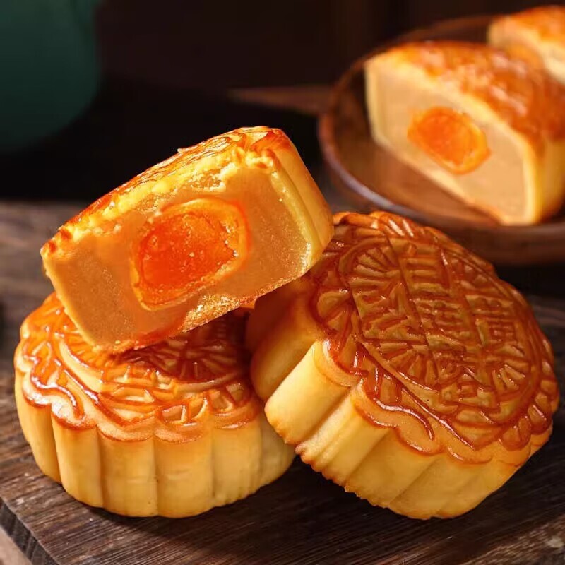 100g蛋黄传统月饼广式莲蓉豆沙板栗中秋糕点零食客乡椰蓉下午茶